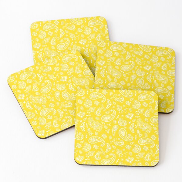 Item preview, White on Yellow Paisley designed and sold by BadBehaviour.