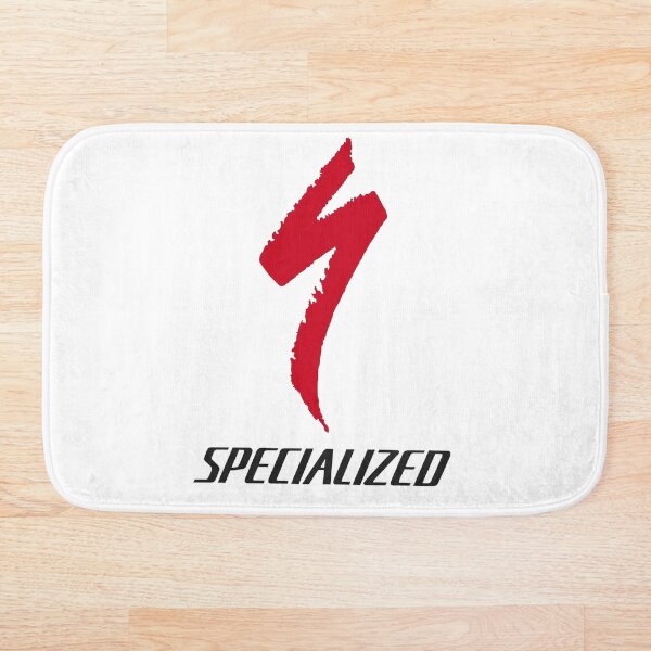 Specialized logo with slashing S. Bath Mat