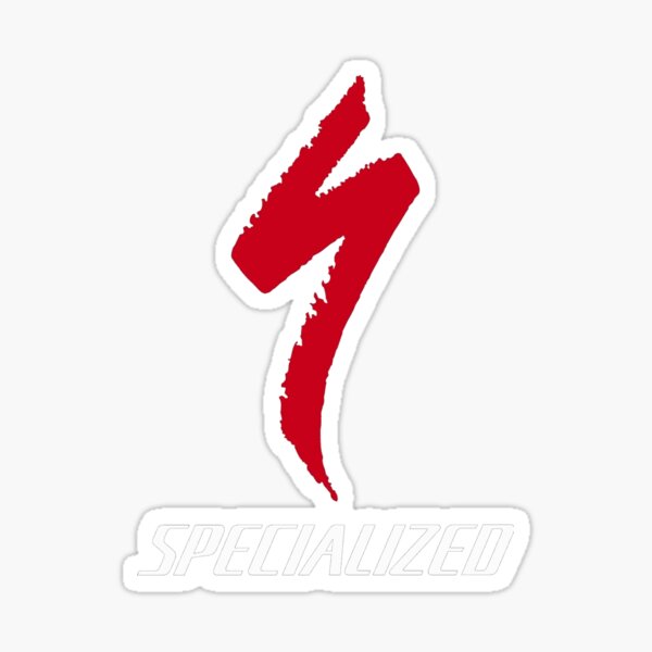 Specialized logo with slashing S. Sticker