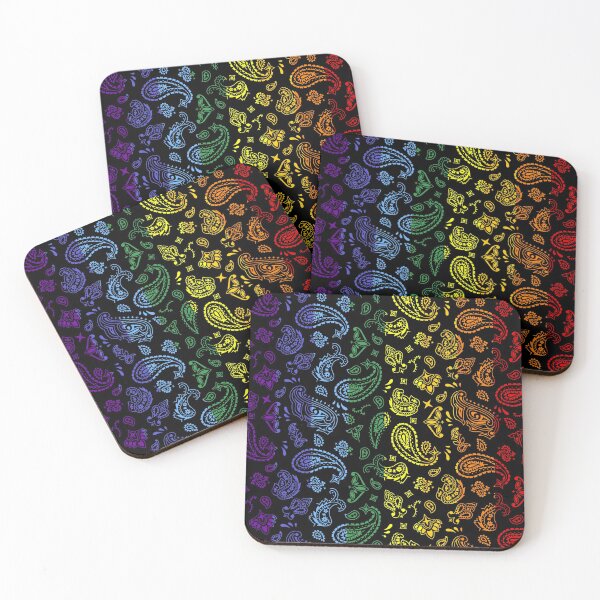 Item preview, Rainbow on Black Paisley designed and sold by BadBehaviour.