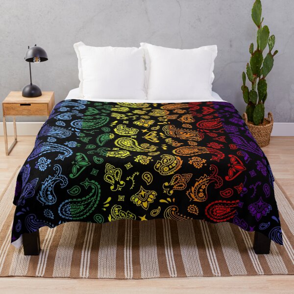 Item preview, Rainbow on Black Paisley designed and sold by BadBehaviour.