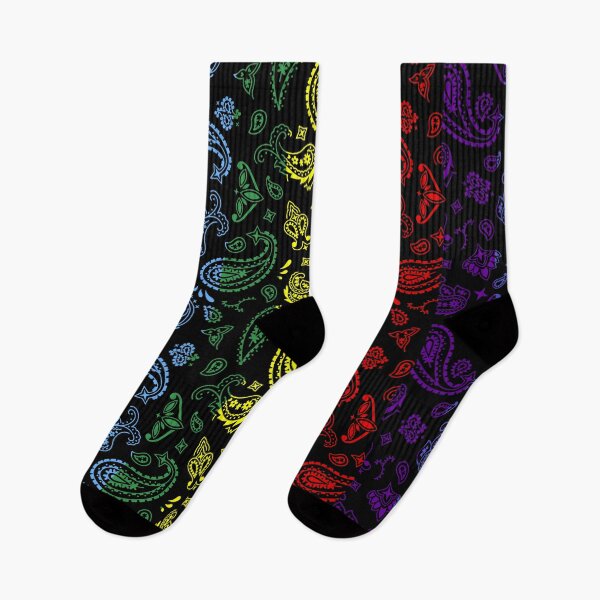 Item preview, Rainbow on Black Paisley designed and sold by BadBehaviour.
