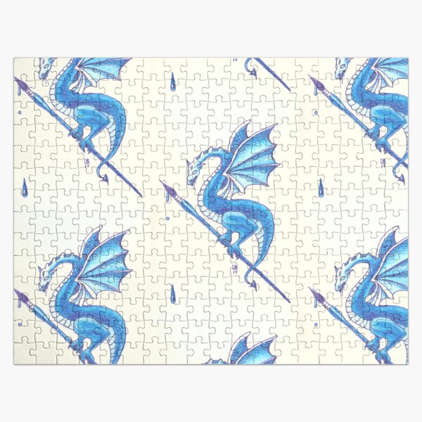 Blue Dragon Art Warrior Jigsaw Puzzle