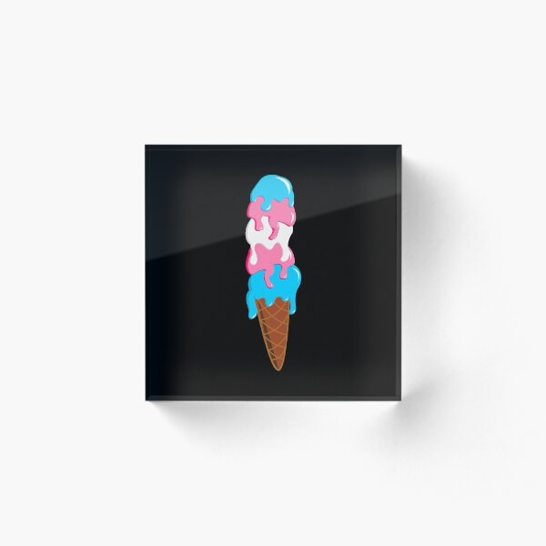 Trans Ice Cream Acrylic Block