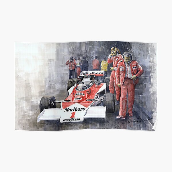 James Hunt Monaco GP 1977 McLaren M23 Poster