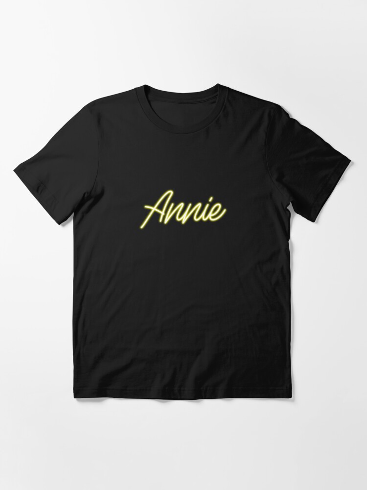 Name Annie neon sign neon lights yellow text 