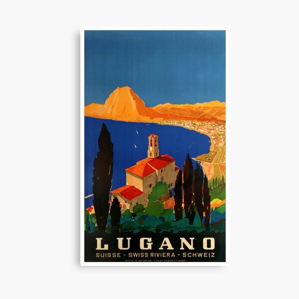 Item preview, Vintage Lugano Switzerland Suisse Swiss Riveria Travel designed and sold by digitalvintage.