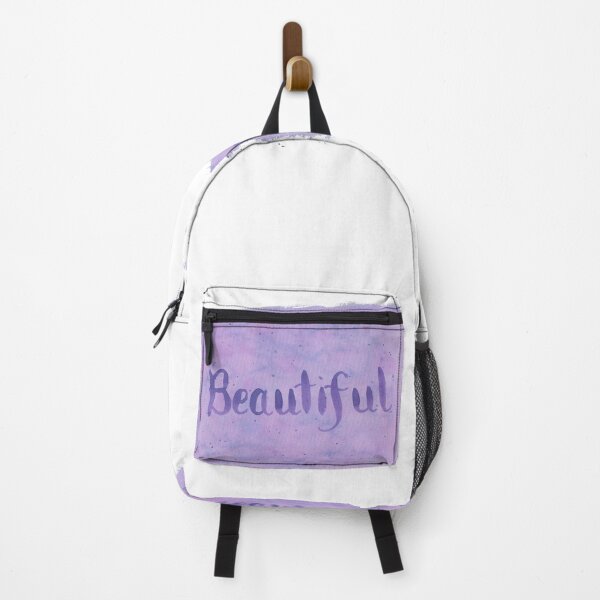 Item preview, Beautiful - written in Purple Watercolor Brush Lettering on White designed and sold by Karen McFarland.