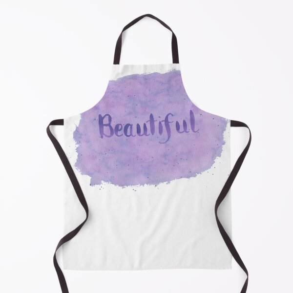 Item preview, Beautiful - written in Purple Watercolor Brush Lettering on White designed and sold by Karen McFarland.