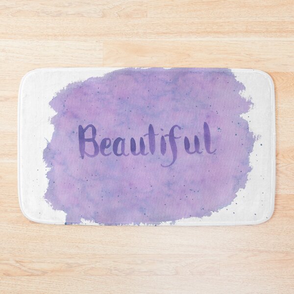 Item preview, Beautiful - written in Purple Watercolor Brush Lettering on White designed and sold by Karen McFarland.