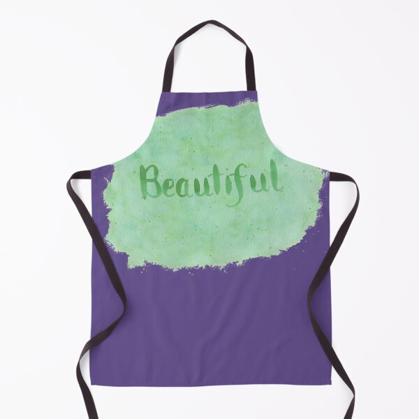 Item preview, Beautiful - written in Green Watercolor Brush Lettering on Ultra Violet designed and sold by Karen McFarland.