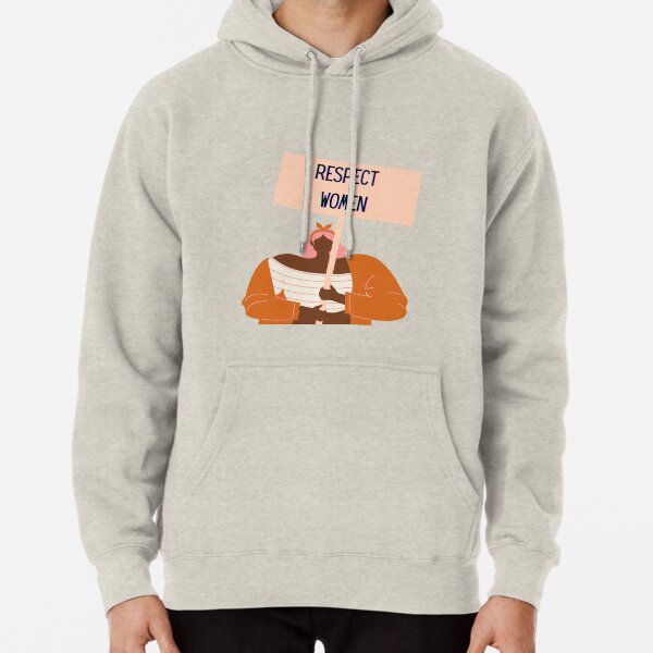 respect women pink hoodie