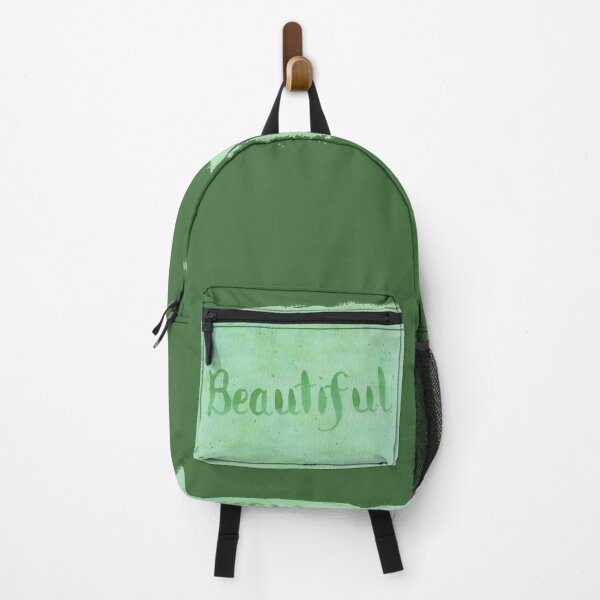 Item preview, Beautiful - written in Green Watercolor Brush Lettering on Green designed and sold by Karen McFarland.