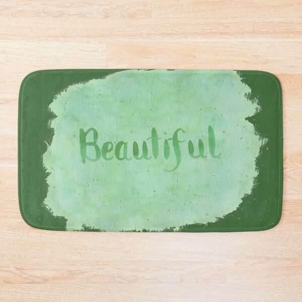 Item preview, Beautiful - written in Green Watercolor Brush Lettering on Green designed and sold by Karen McFarland.