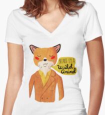 Because I'm A Wild Animal Women's Fitted V-Neck T-Shirt