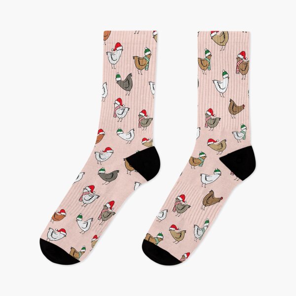 Item preview, Christmas Chickens (pink) designed and sold by littlearrow.