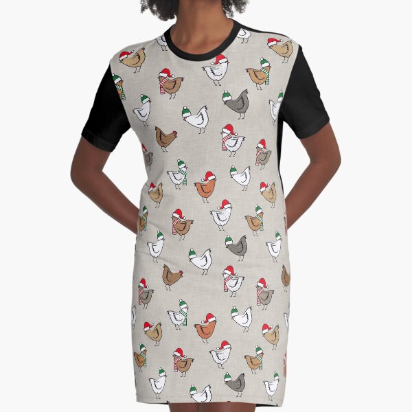 Vista previa del artículo con la obra «Pollos Navideños (beige)», diseñado y vendido por littlearrow.
