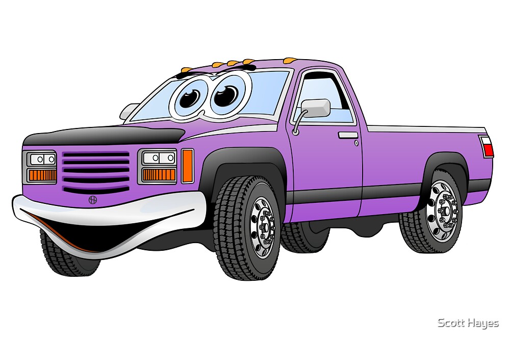 Purple Pick Up Truck Cartoon By Graphxpro Redbubble