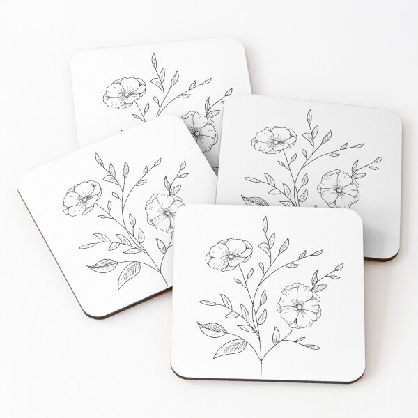 Item preview, Floral Line Drawing designed and sold by katiemy12.