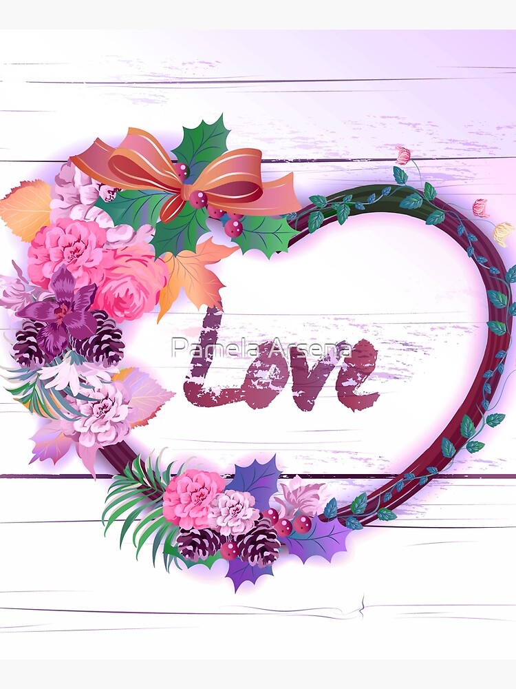 Shabby Chic Hearts on Distressed Wood by xpressio