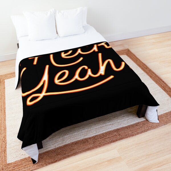 Heck Yeah! Glowing Neon Sign Typography Design Comforter