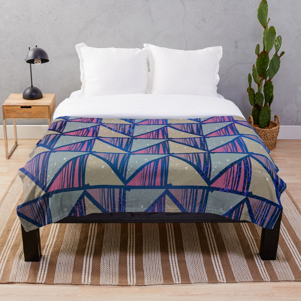 Pretty Art Deco Print Throw Blanket