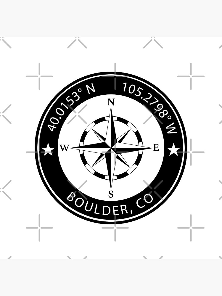 Boulder Colorado Geographical Coordinates Pin For Sale By   Flat,750x,075,f Pad,750x1000,f8f8f8 