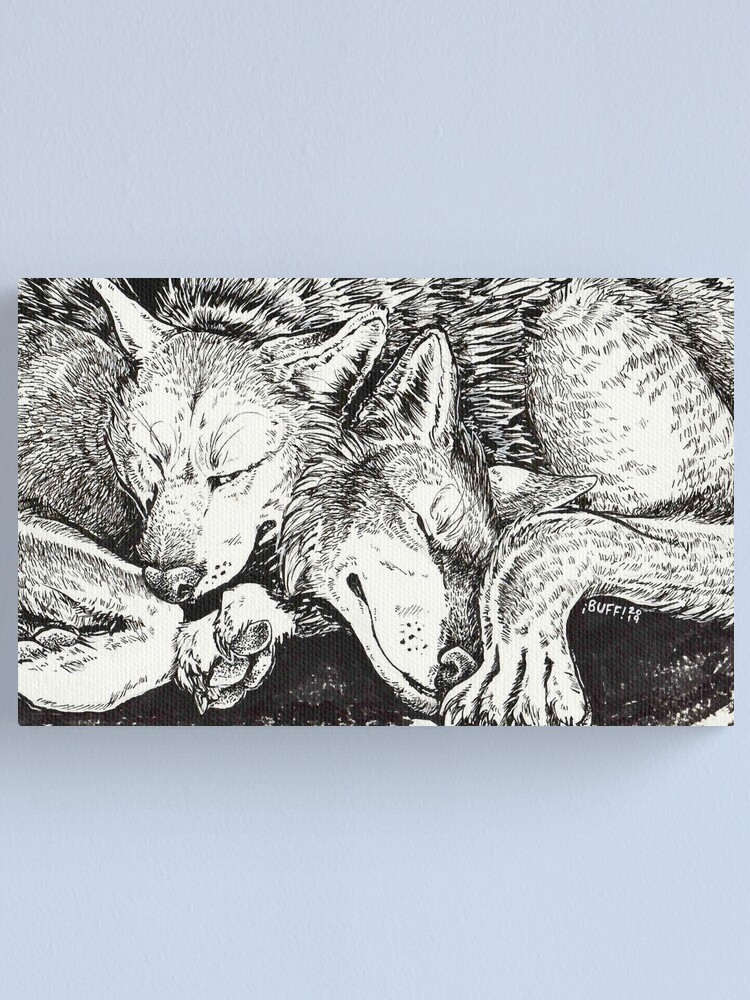 Alternate view of wolf snuggle Canvas Print
