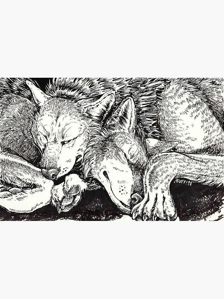 wolf snuggle by buffaluffalo