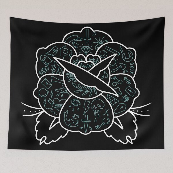 Item preview, black tatted flower designed and sold by despresso.