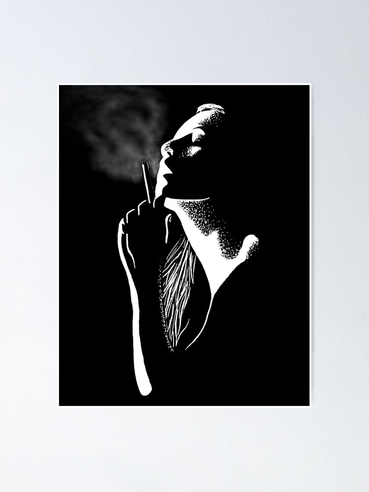 "Silhouette Girl Smoking" Poster by riapar Redbubble