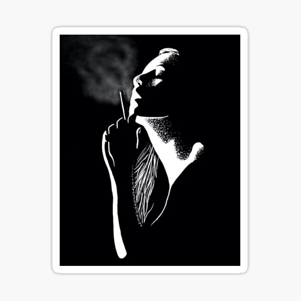 Silhouette Girl Smoking Sticker