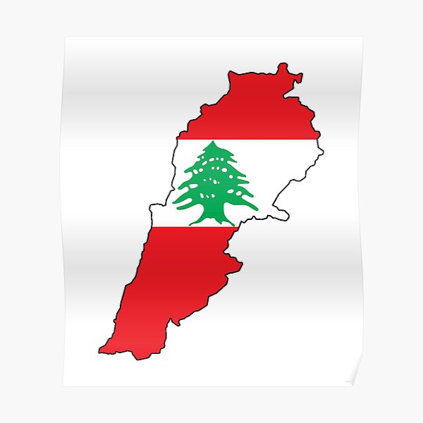 "Lebanon Flag map" Poster by mo3ad8 Redbubble