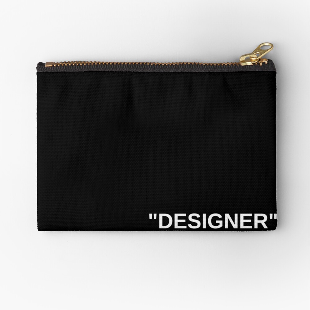Off White Style Label - "Designer" - Black Zipper Pouch