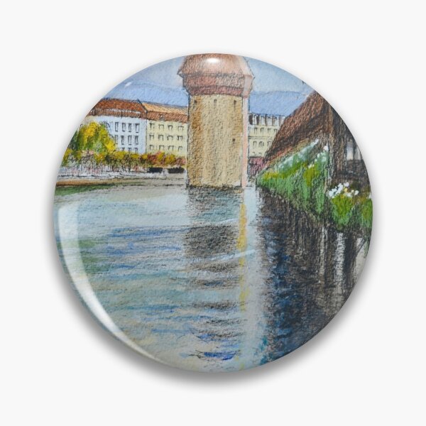 Item preview, The Chapel Bridge in Lucerne, Switzerland designed and sold by Dai Wynn Fine Art.