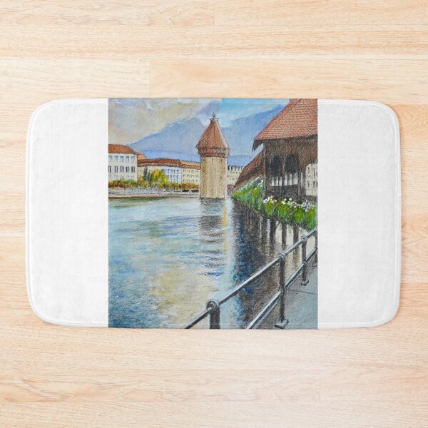 Item preview, The Chapel Bridge in Lucerne, Switzerland designed and sold by Dai Wynn Fine Art.