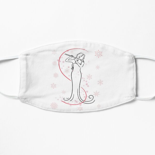 Cute Girl Playing Flute Christmas Holiday Music-Flutist Gift Mask