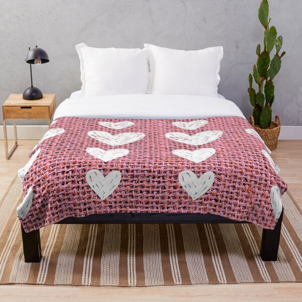 Item preview, Pink wicker cool white hearts pattern designed and sold by Adri Graterol.