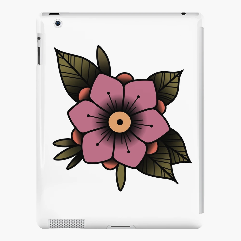 american traditional flower | iPad Case & Skin