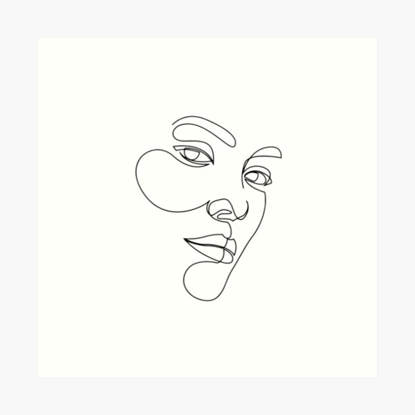 One Line Art Sinnliche Frauen Face Line Drawing Kontinuierliche Linie Kunstdruck Von Oneline4life Redbubble
