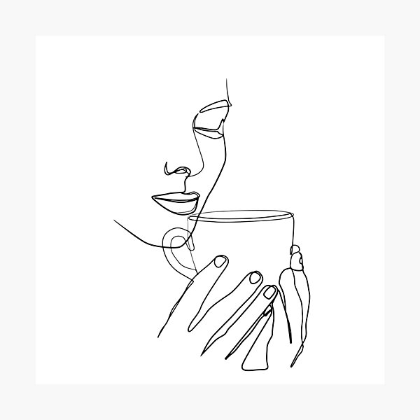 One Line Art Sinnliche Frauen Strichzeichnung Fotodruck Von Oneline4life Redbubble