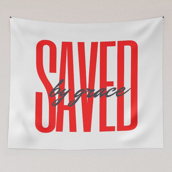 Item preview, Saved by Grace (red) designed and sold by LiveAndGlow.