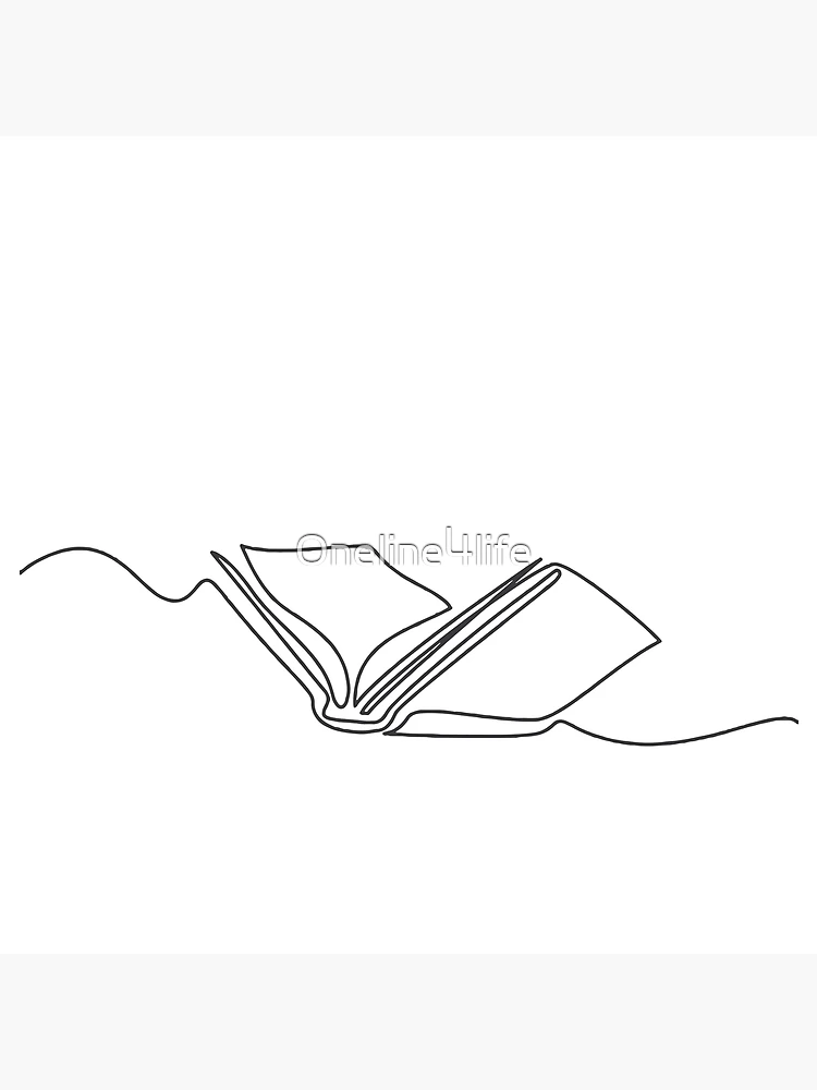 One line drawing of an open photo album book