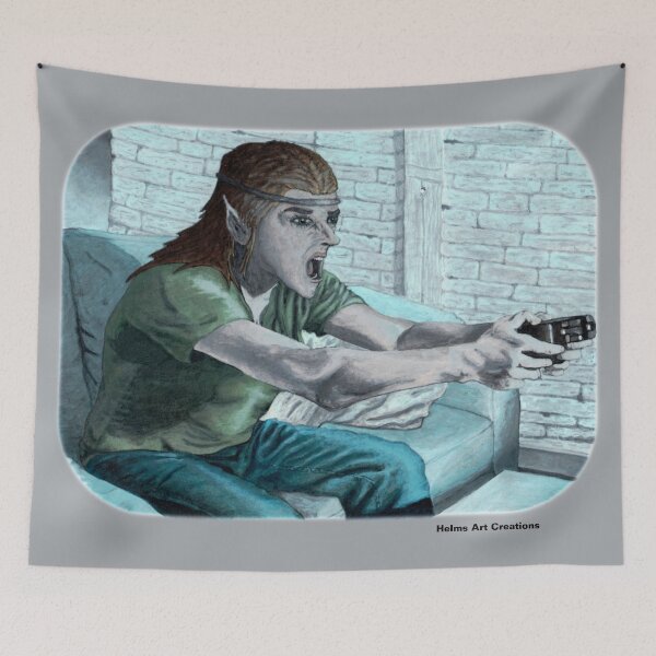 Item preview, Elf Video Gamer designed and sold by HelmsArt.