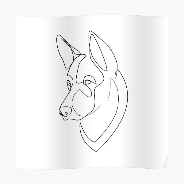 One Line Art Nette Hundelinie Die Fortlaufende Linie Zeichnet Poster Von Oneline4life Redbubble