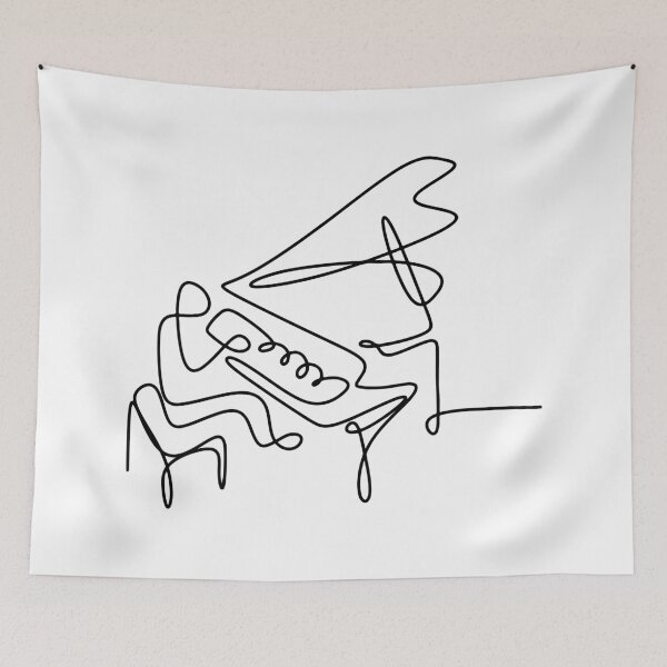Item preview, One Line Art Playing Piano Line Drawing Continuous Line designed and sold by Oneline4life.