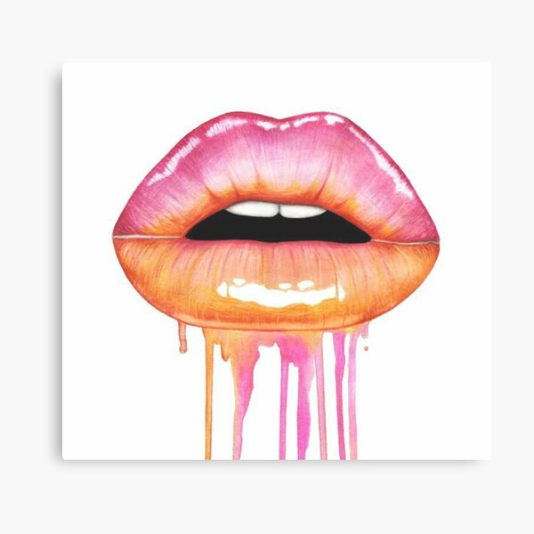 Louis Vuitton Dripping Lips Canva - Canvas Art Print