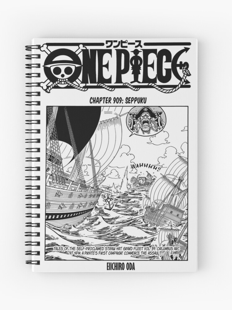 One Piece Manga Cover 909 Spiral Notebook By Schwarzkerpf Redbubble