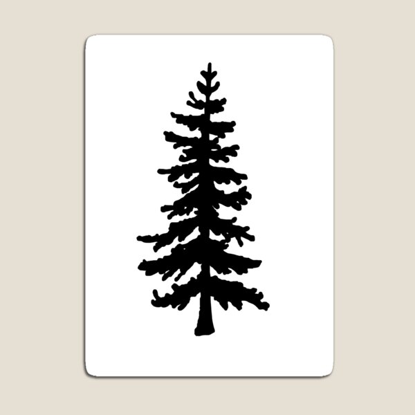 Pine Tree Silhouette Magnet