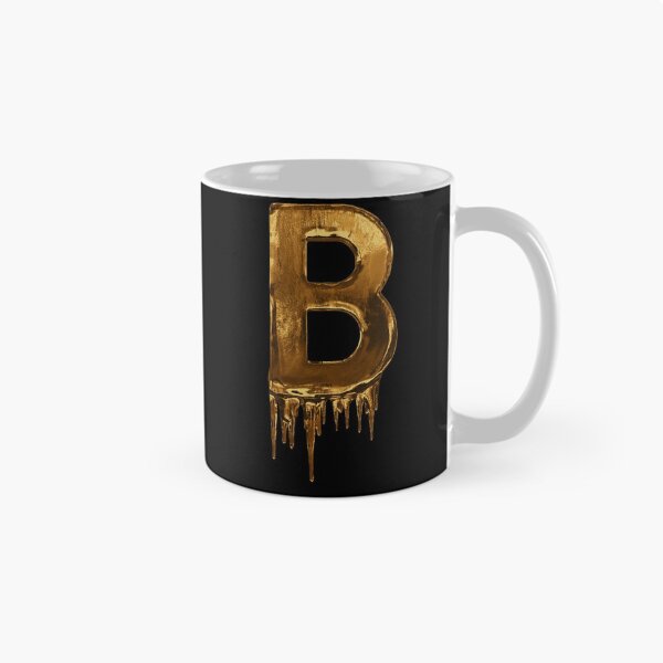 Item preview, Gold Drip On Black Alphabet Letter b designed and sold by MPowerTeez.